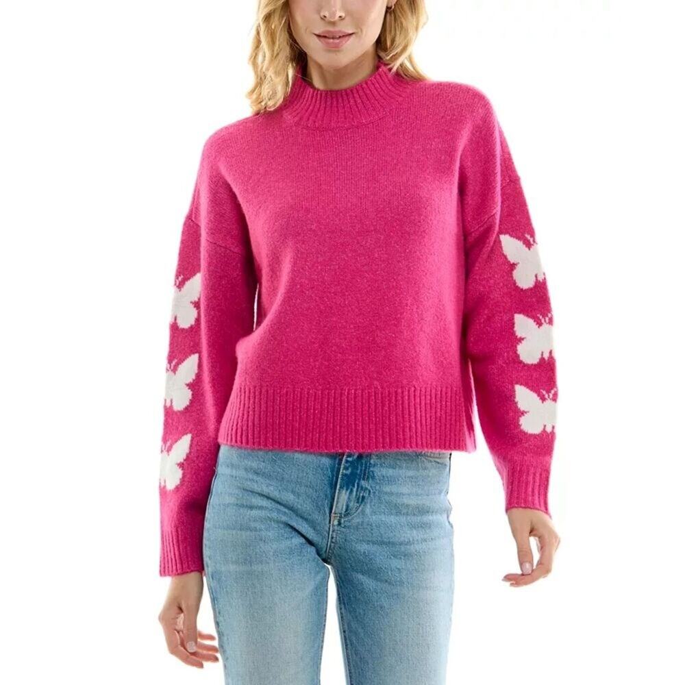 Ultra Flirt Juniors Butterflies Mock Turtleneck Sweater Size Medium NWT